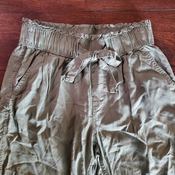 So Womens Joggers High Rise Stretch Waist W/ Drawstring Olive Green Size M - Picture 2 of 8